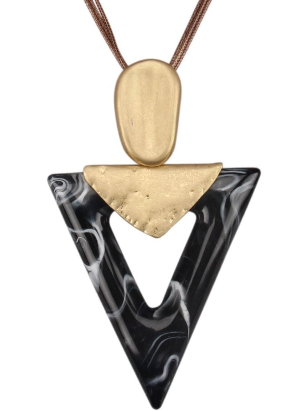 Women's Boho Gold Abstract Pendant Necklace Acrylic Resin Geometric Choker